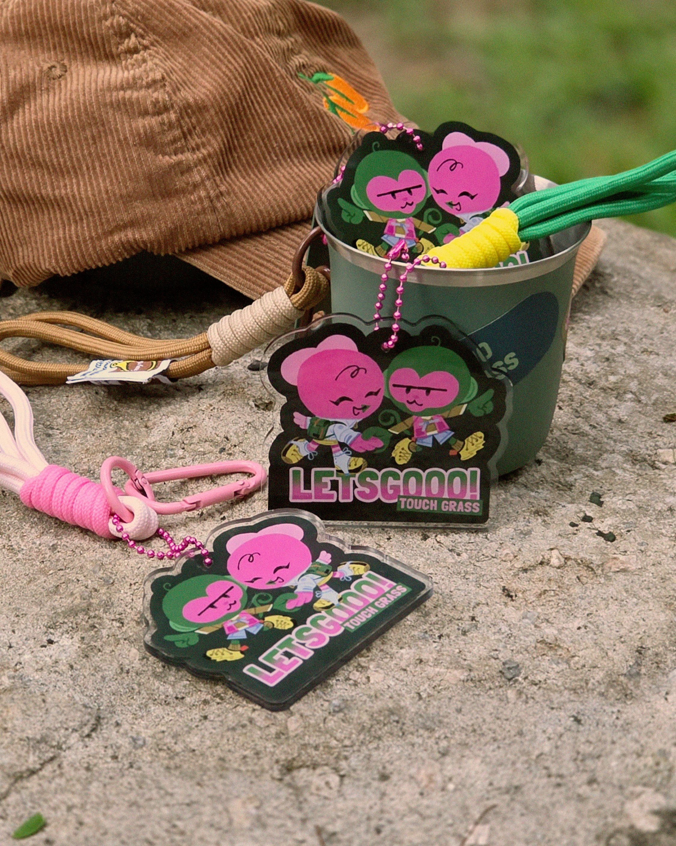 LETSGOOO! TOUCH GRASS Keychain