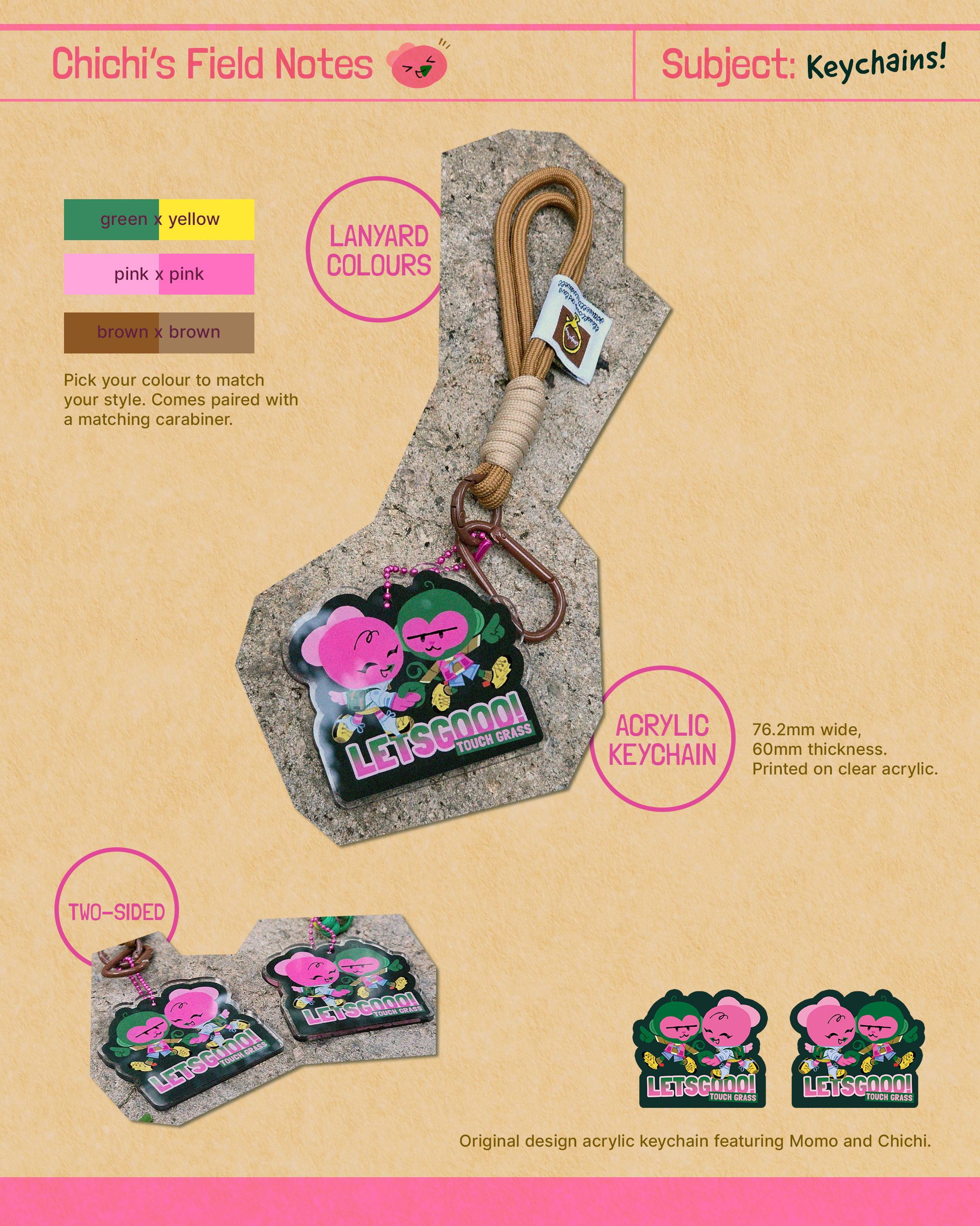 LETSGOOO! TOUCH GRASS Keychain