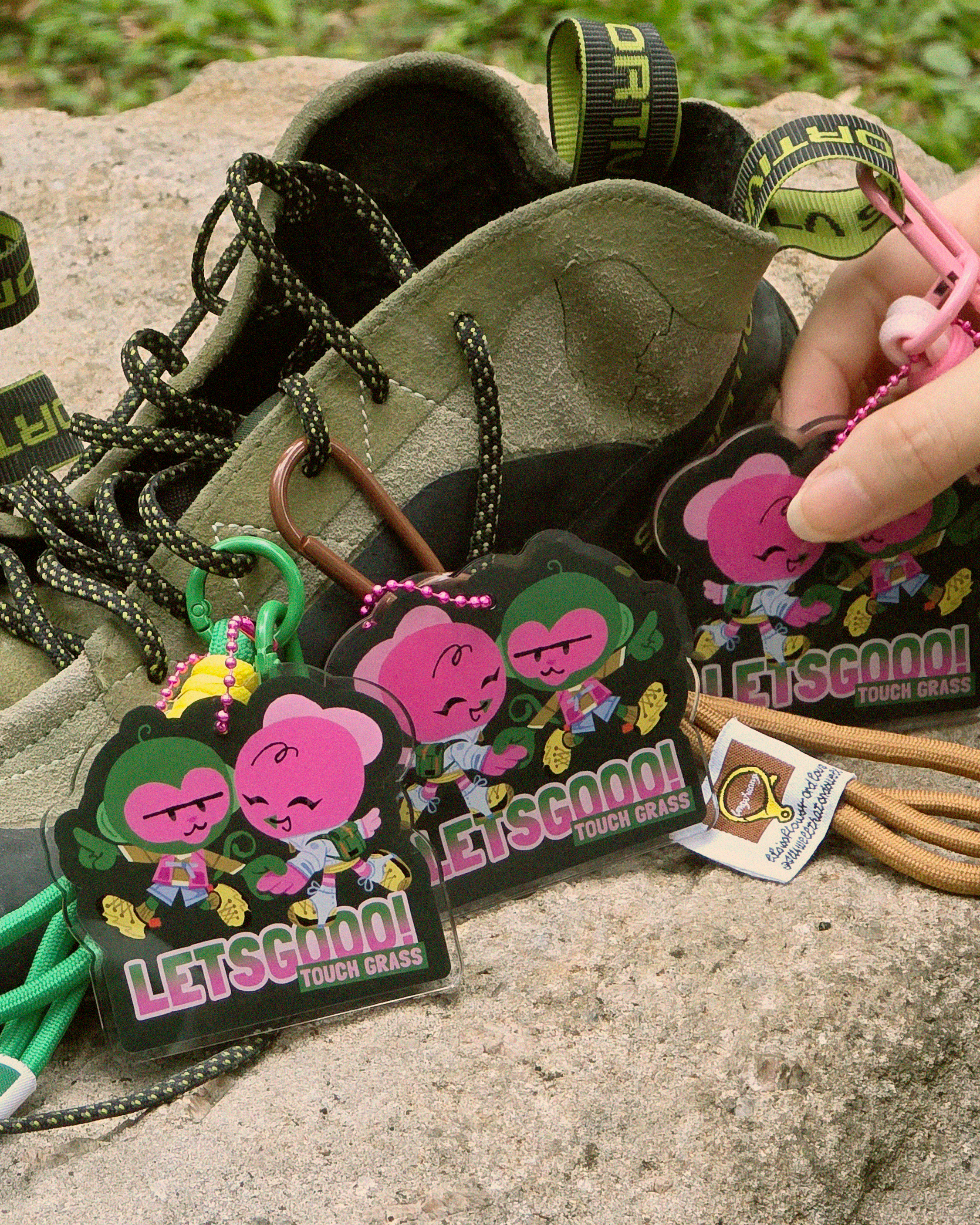 LETSGOOO! TOUCH GRASS Keychain