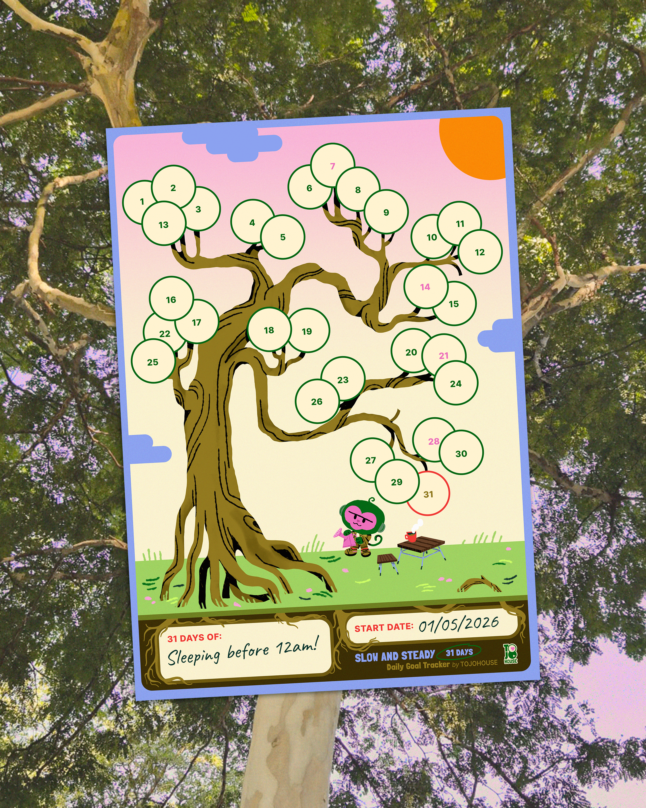 31 Days Goal Tracker Sticker Set