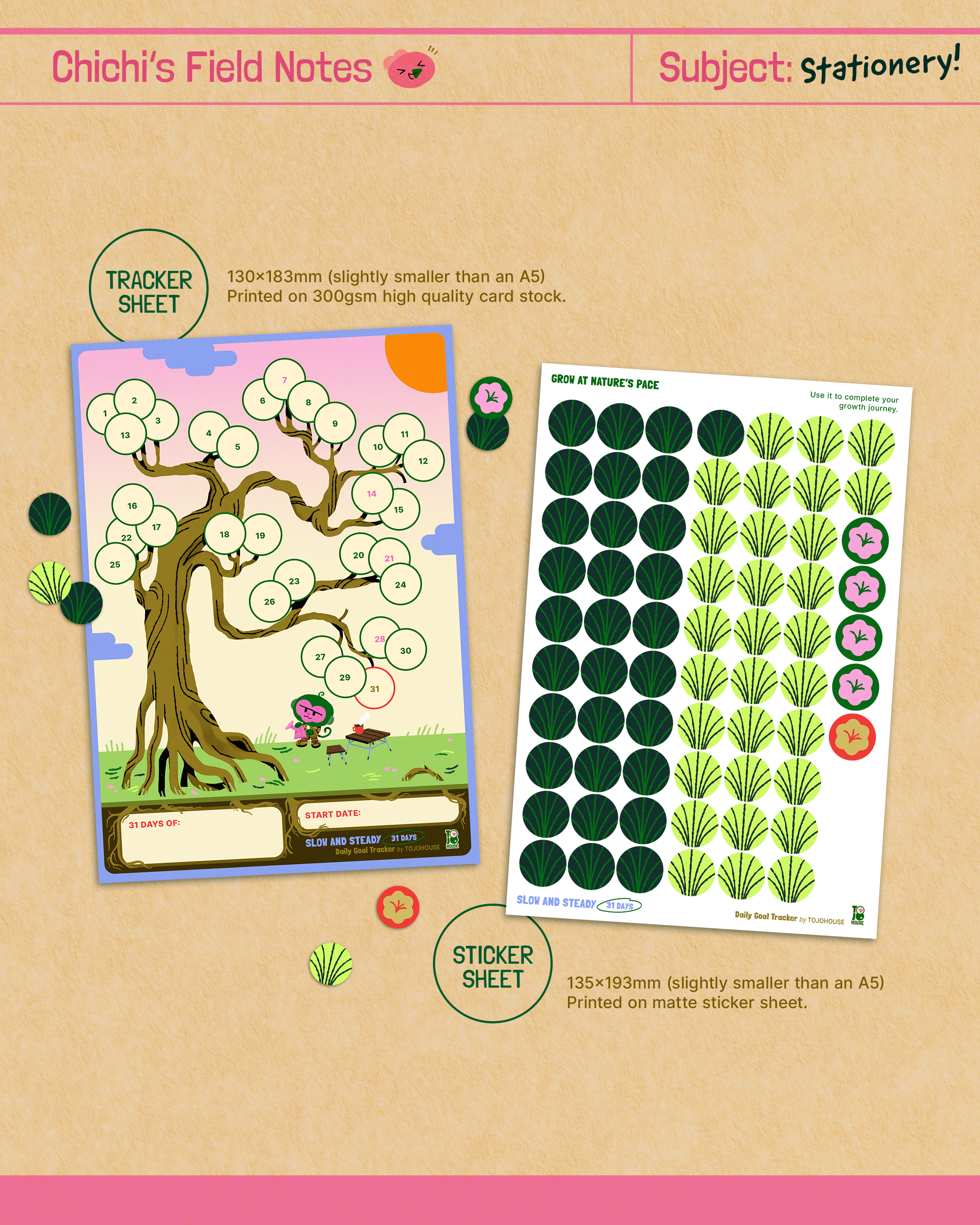 31 Days Goal Tracker Sticker Set